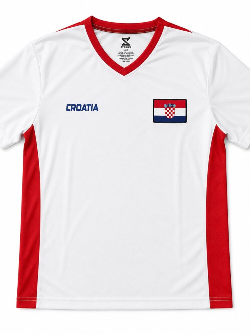 Croatia National Team Soccer Jersey Men's Large White Red Striker NWT
